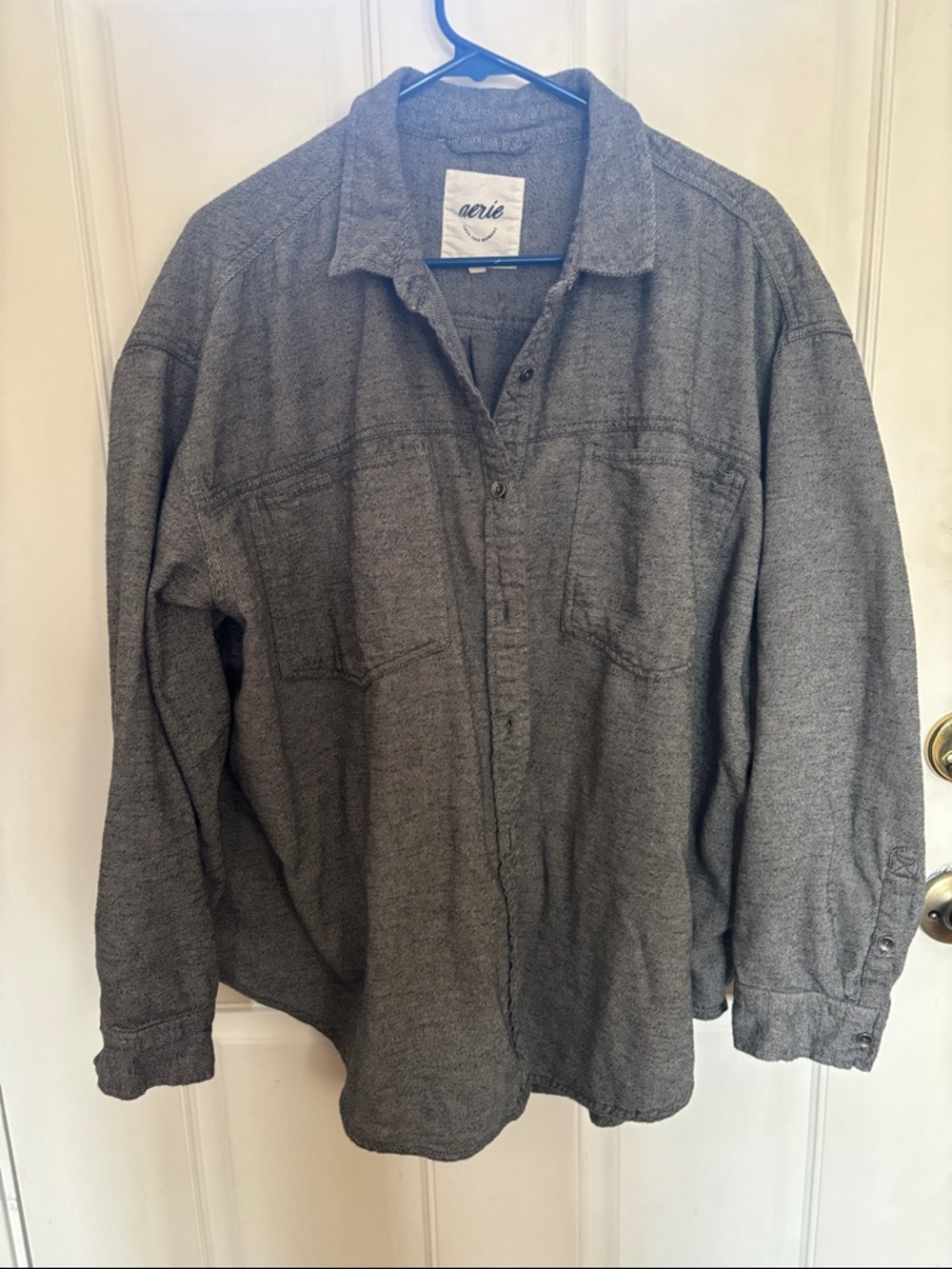aerie Heather Gray Button Down Shirt